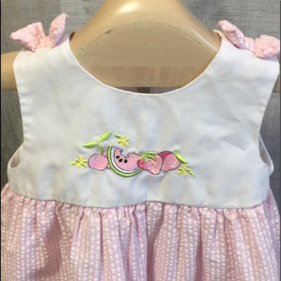 Girls Sleeveless Seersucker Summer Dress - Picture 3 of 7